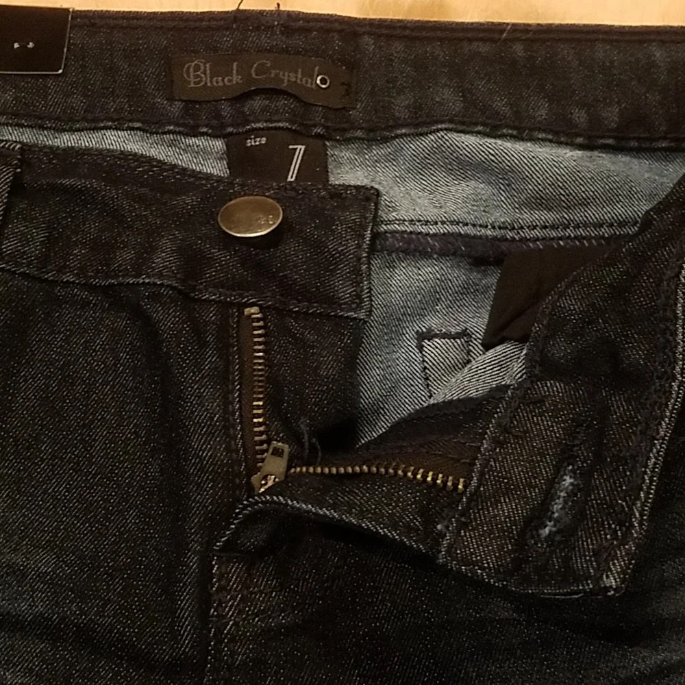 BLACK CRYSTAL BLUE JEANS - Picture 6 of 9